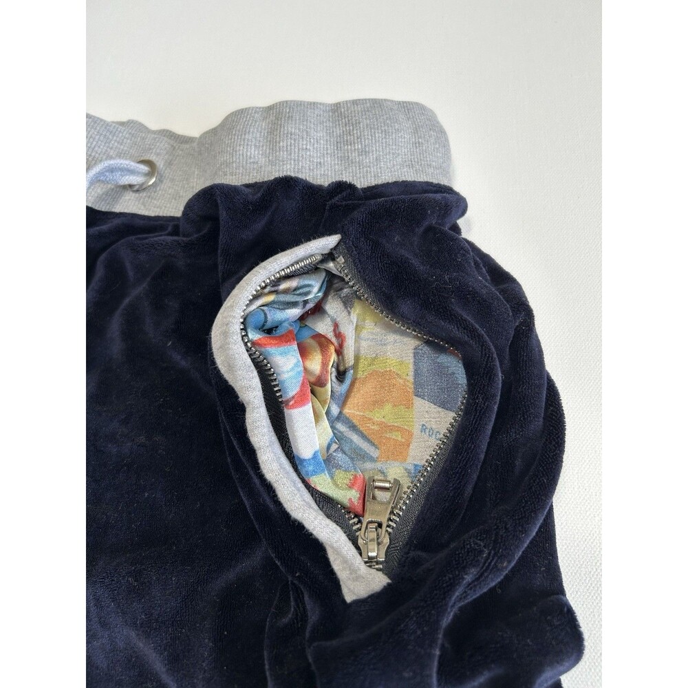 Post Game Blue Velour Joggers Size Large Zip Ankle Drawstring Pants *READ - Picture 6 of 16